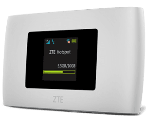 A Mobile Hotspot displaying cellphone reception.